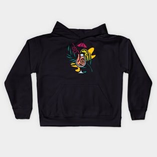 Beach cocktail in abstract print Kids Hoodie